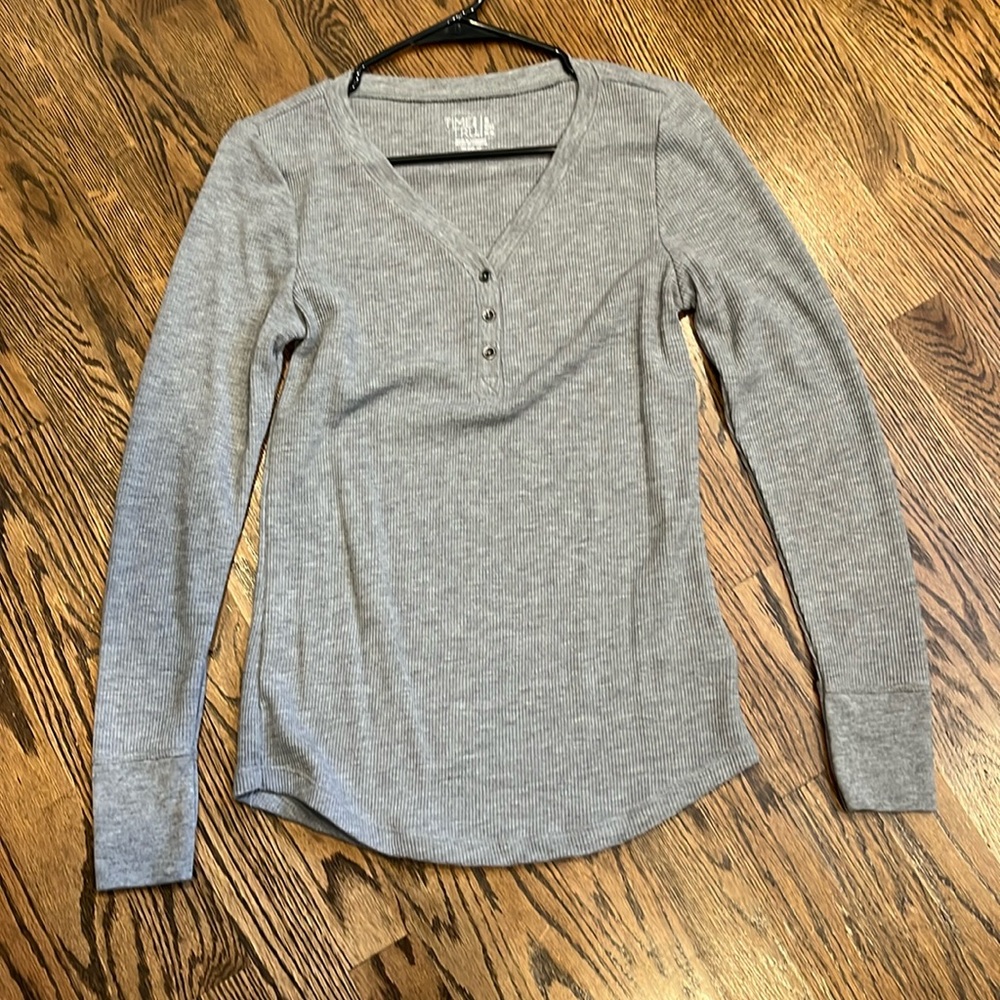 Time And Tru Long Sleeve Waffle Shirt